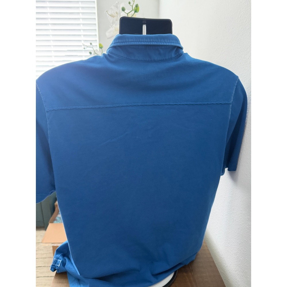 Tommy Bahama Men's Blue Short Sleeve Polo - Marlin Logo Pocket Contrast Stitch - Picture 5 of 7